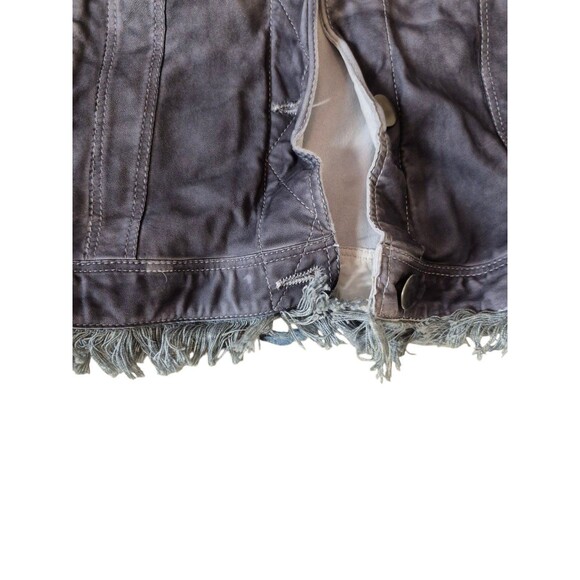 JkT NYC Nubuck Leather Ombre Jacket Fringe Leather Jacket Gray Sz XS - Picture 4 of 6